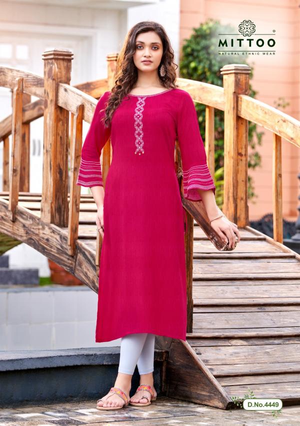 Mittoo Mayurika Vol 8 Rayon Designer Long Kurti Collection